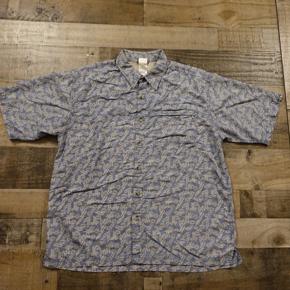 The North Face button down shirt men's large leaf print lightweight